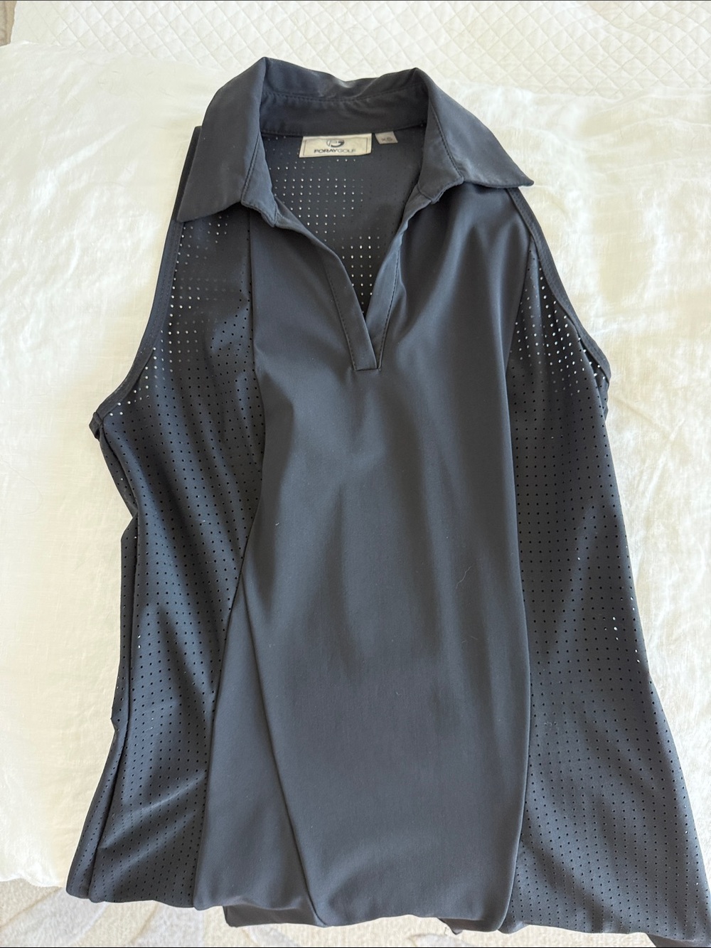 Sleeveless Black Foray Golf Dress- Performance